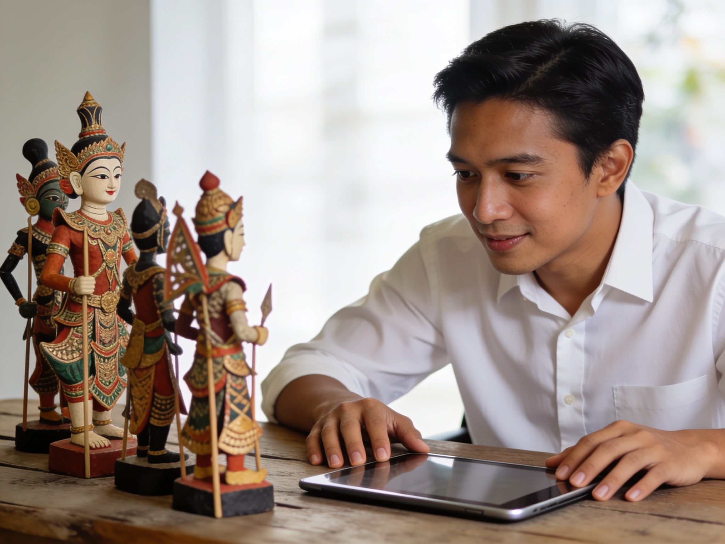Jurnalis mempelajari artefak budaya dan data digital untuk mengungkap fakta unik Indonesia terbaru